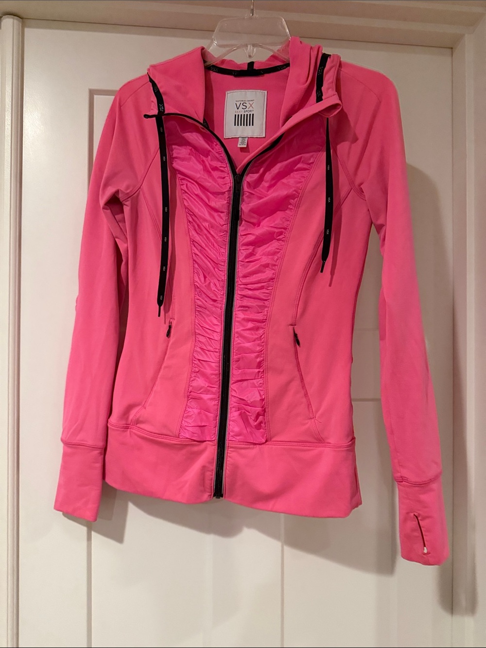 VSX Bright Pink Hooded Zip Jacket with Ruching